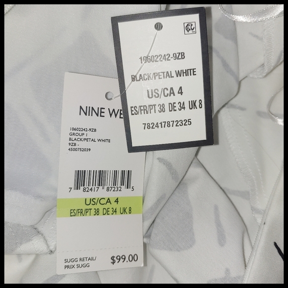 Nine West Princess Cut Black And White Geometric Print Dress - Picture 5 of 6